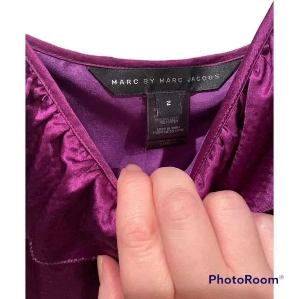 Marc by Marc Jacobs silk dress size 2 purple - Picture 4 of 4